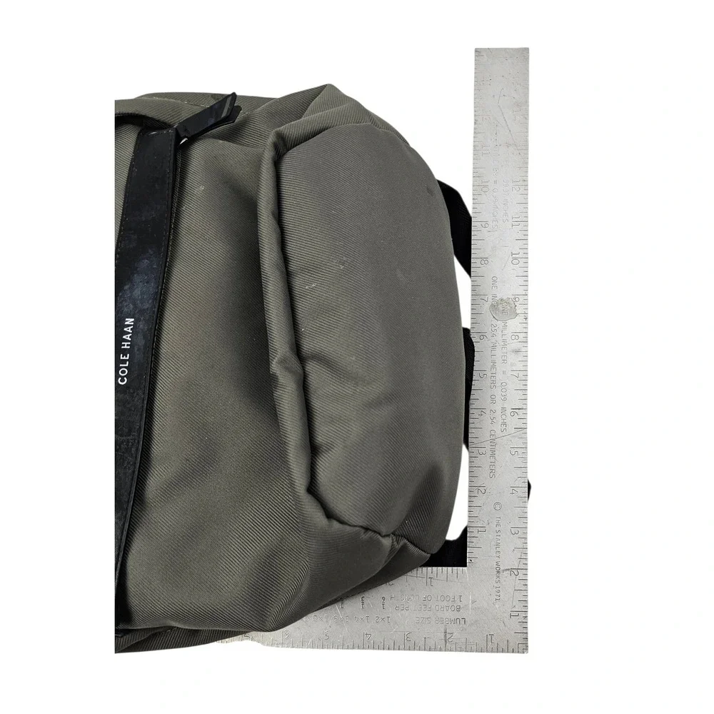 Cole Haan Grandseries Backpack Olive Green Twill Minimalist Commuter Bag